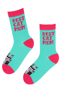 BEST CAT MOM cotton socks with cats | Sokisahtel