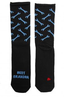 Мужские носки черного цвета MATTI с текстом BEST GRANDPA (ЛУЧШИЙ ДЕДУШКА) | Sokisahtel