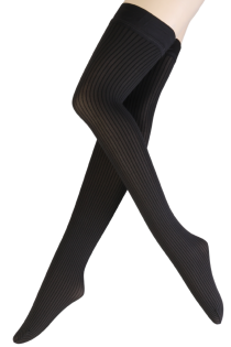BIANCA dark grey striped socks | Sokisahtel
