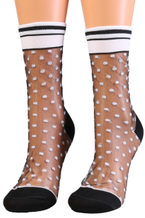 Фантазийные носки чёрного цвета с узором в горошек BLAKELY | Sokisahtel