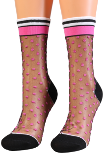 Фантазийные носки розового цвета с узором в горошек BLAKELY | Sokisahtel