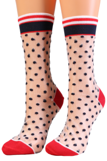 Фантазийные носки красного цвета с узором в горошек BLAKELY | Sokisahtel
