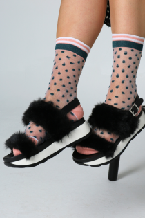 BLAKELY light pink polka dot sheer socks | Sokisahtel