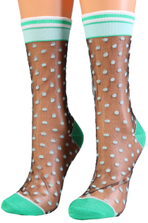 Фантазийные носки зелёного цвета с узором в горошек BLAKELY | Sokisahtel