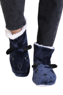 BONNIE blue slippers with a bear | Sokisahtel
