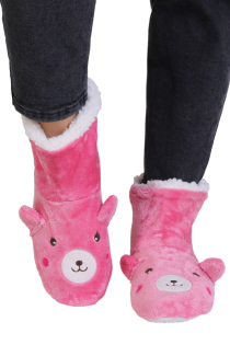 BONNIE pink animal face slippers | Sokisahtel