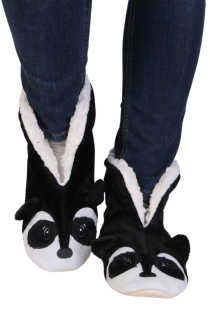 BONNIE black animal face slippers | Sokisahtel