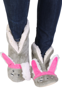 BONNIE gray rabbit slippers | Sokisahtel