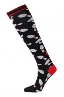 BOWLING black knee-highs for bowling friends | Sokisahtel