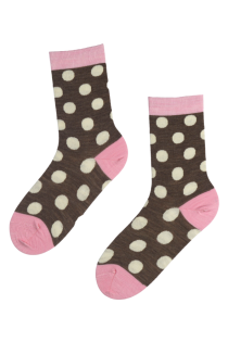 BROWN DOTS merino wool socks with dots | Sokisahtel