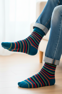 BRUNO sinised triibulised puuvillased sokid | Sokisahtel