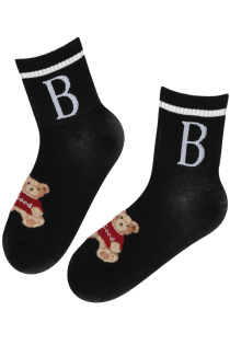 Хлопковые носки чёрного цвета с медвежатами BURRY | Sokisahtel