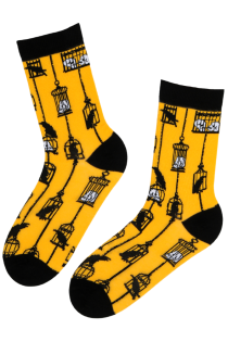 BURTON yellow Halloween socks | Sokisahtel