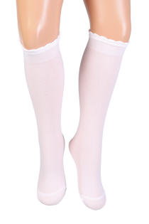 CADRI 40DEN children's white knee-highs | Sokisahtel