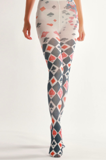 CARD suit print pattern tights | Sokisahtel