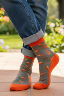 CARROT oranžid sõnumiga puuvillased sokid | Sokisahtel