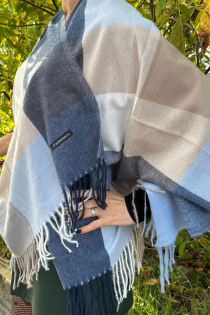 CASHMERE sinine ja beež soe sall | Sokisahtel