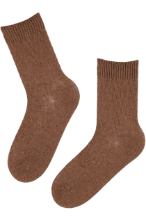 TELLE brown wool socks | Sokisahtel