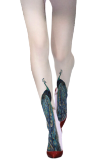 CASSANDRA peacock print pattern tights
