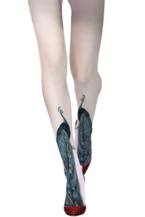 CASSANDRA peacock print pattern tights | Sokisahtel