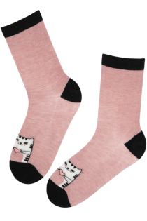 CAT BOSS angora wool socks with a cat | Sokisahtel
