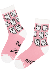 Женские носки розового цвета CAT LOVER | Sokisahtel