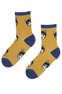 DOGGY husky yellow cotton socks | Sokisahtel