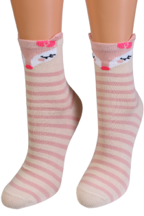 Розовые хлопковые носки с полосками CHARLEE | Sokisahtel