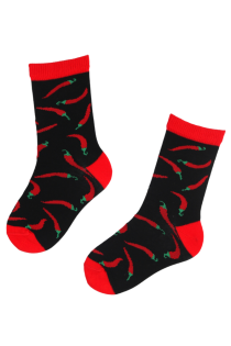 CHILLI cotton socks with chili peppers for kids | Sokisahtel
