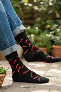 CHILLI vürtsikad sõnumiga puuvillased sokid | Sokisahtel