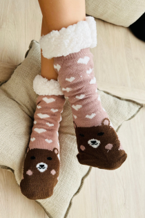 CLEO warm socks with a bear for women | Sokisahtel