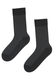 Мужские костюмные носки чёрного цвета из вискозы с узором в виде крапинок серого цвета COOLIO | Sokisahtel