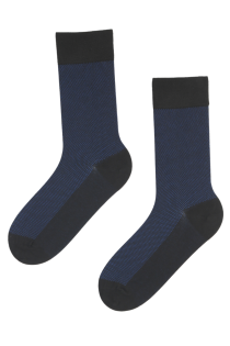 Мужские костюмные носки чёрного цвета из вискозы с узором в виде крапинок синего цвета COOLIO | Sokisahtel