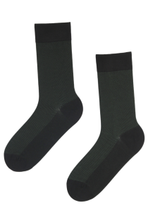 COOLIO dark green patterned suit socks for men | Sokisahtel