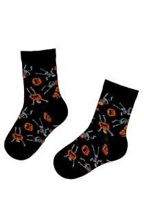 JACK-O'-LANTERN fun skeleton Halloween socks for kids | Sokisahtel