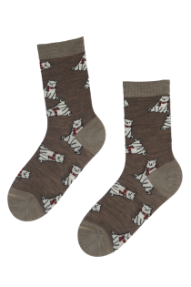 CUTE BEAR merino wool socks with bears | Sokisahtel