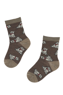 CUTE BEAR merino wool socks with bears for kids | Sokisahtel