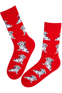 DARIEL red cotton socks with dalmatians | Sokisahtel