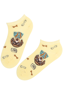 DOG yellow cotton low-cut socks | Sokisahtel