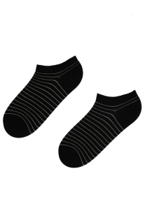 PIIA black striped low-cut cotton socks | Sokisahtel