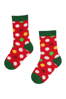 DOTS red cotton socks with dots for kids | Sokisahtel