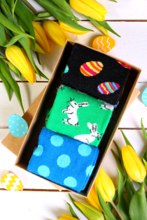 Подарочный набор из 3 пар ярких и уютных пасхальных носков EASTER | Sokisahtel
