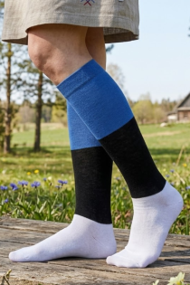 Женские хлопковые гольфы цветов флага ЭСТОНИИ | Sokisahtel