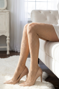 Pierre Mantoux ELENE beige lace tights | Sokisahtel