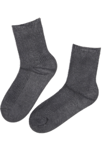 Мягкие тёплые носки тёмно-серого цвета с шерстью альпака ELIJAH | Sokisahtel