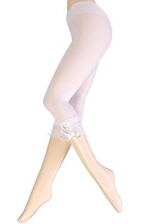 EXTASE white leggings with laces | Sokisahtel