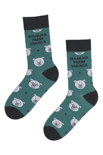 MAAILMA PARIM VANAISA socks with bears for Father's Day | Sokisahtel