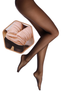 FLAIR black tights with a beige inside