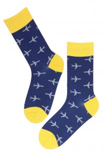 Мужские и женские хлопковые носки синего цвета FLIGHT | Sokisahtel