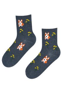 BUBBA blue cotton socks with dogs | Sokisahtel